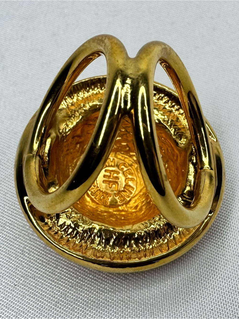 Celine Gold-Tone Woven Motif Scarf Ring w/COA! - Picture 3 of 8